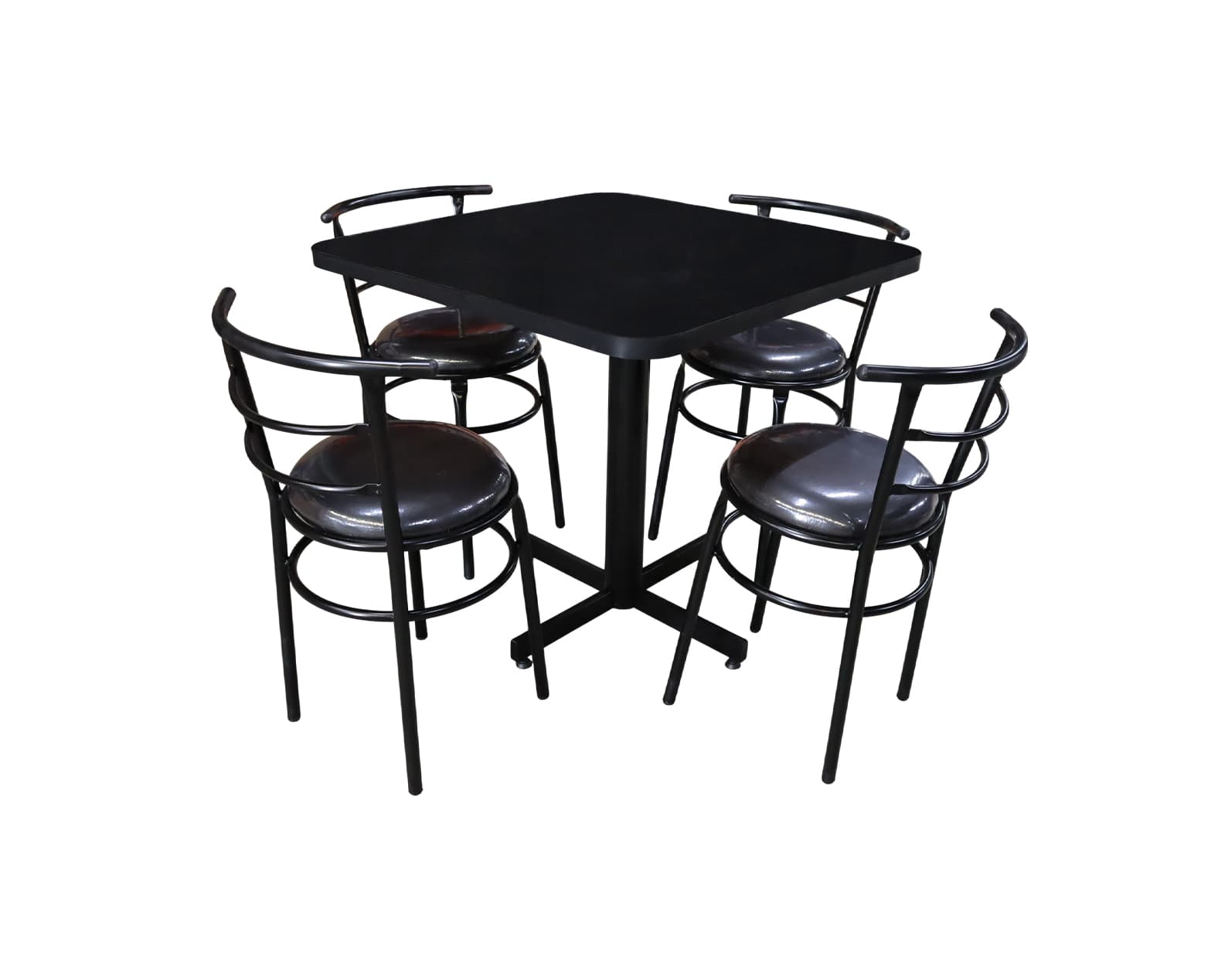 Conjunto Modelo Chabeli Negro Brillante - estándar 4 sillas