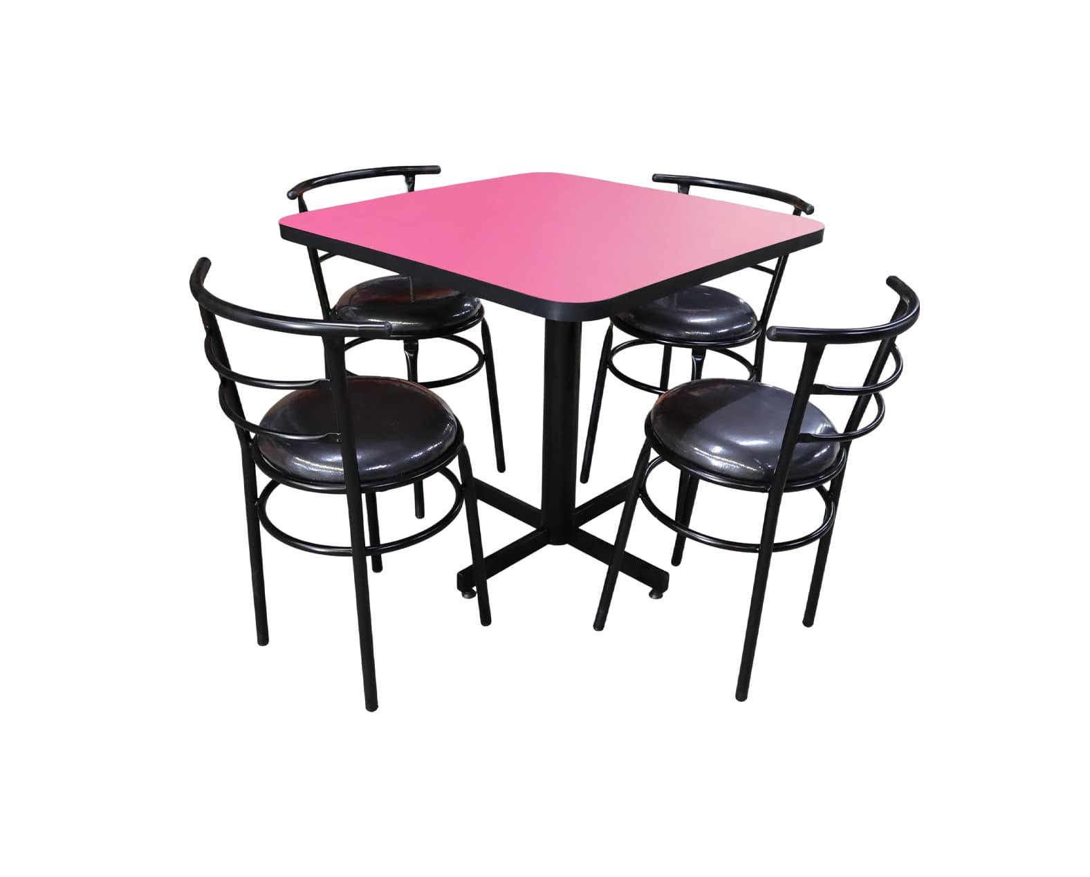 Conjunto Modelo Chabeli Rosa Mate - estándar 4 sillas