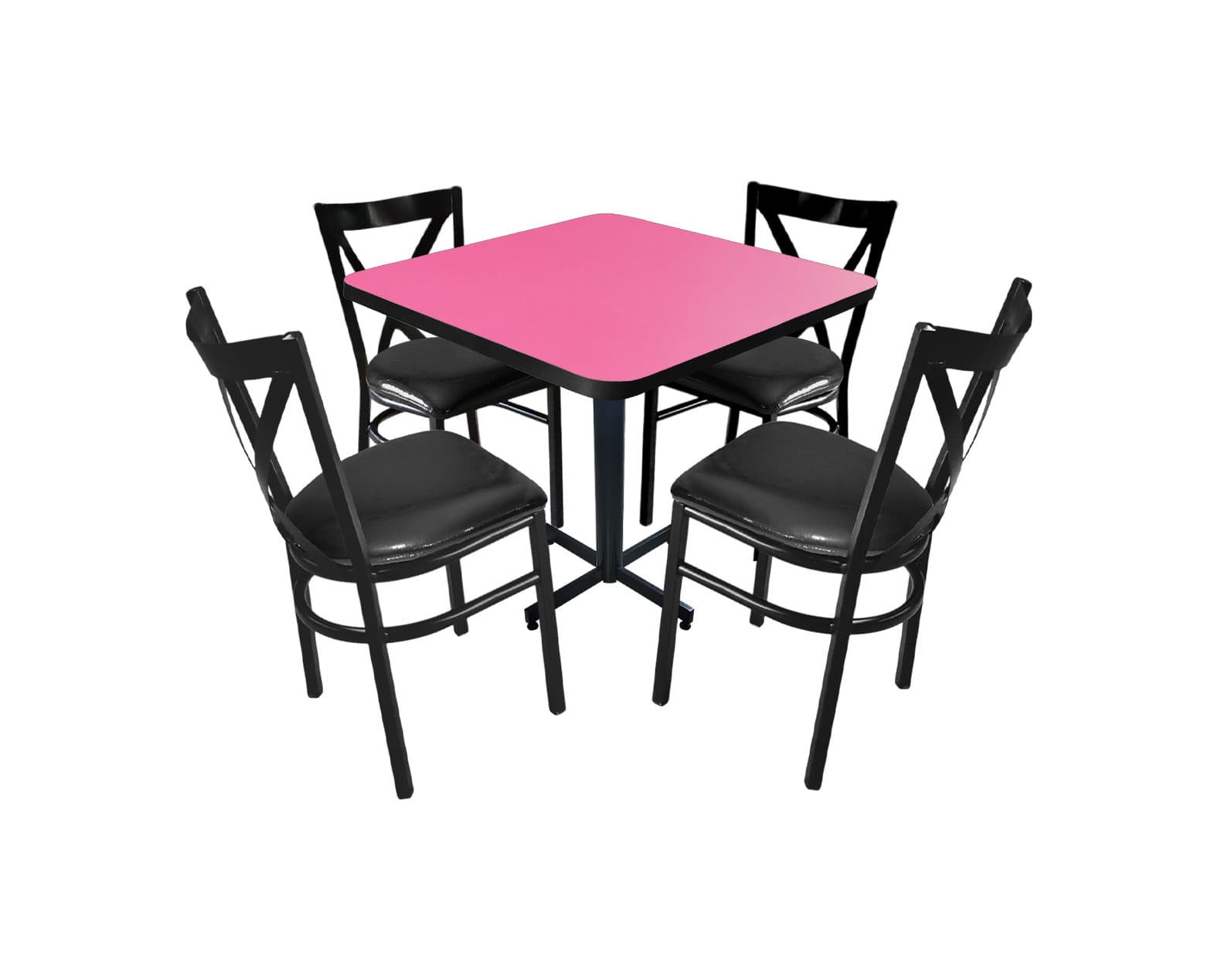 Conjunto Modelo Roma Rosa Mate - estándar 4 sillas