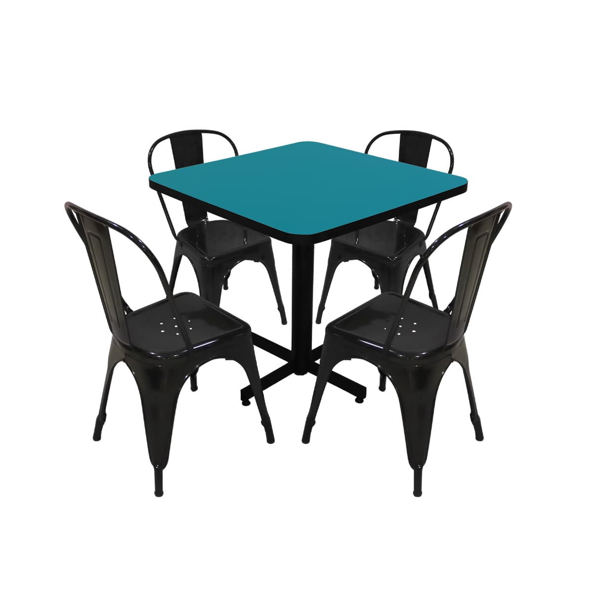 Conjunto Modelo Tolix Turquesa - estándar 4 sillas